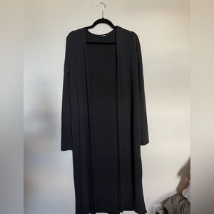 Black Long Ribbed Cardigan